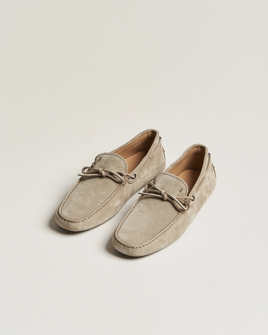 Herre | Sko | Tod\'s | Lacetto Gommino Carshoe Taupe Suede