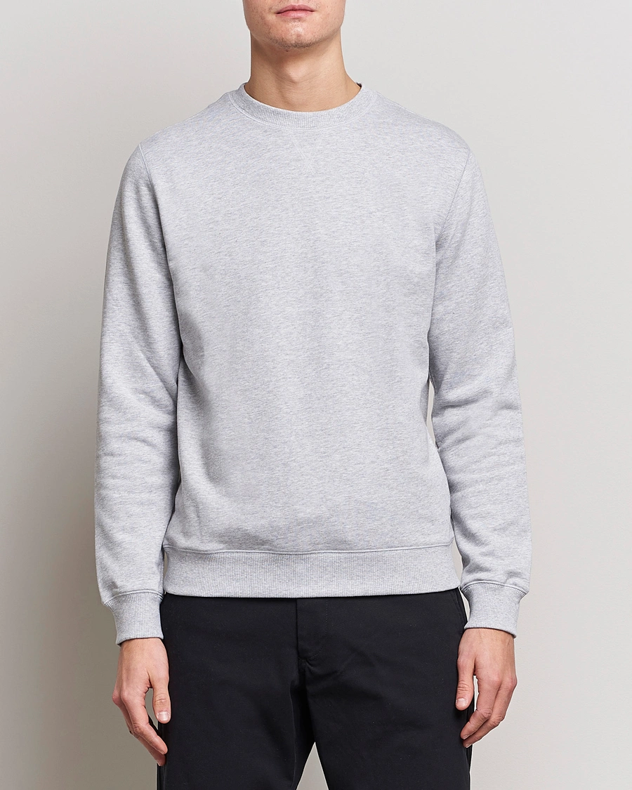Herre | Sweatshirts | Stenströms | Cotton Collage Crew Neck Grey Melange