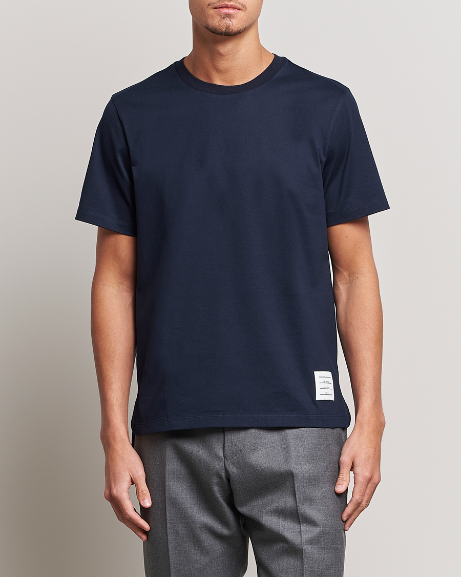 Herre | Tøj | Thom Browne | Relaxed Fit Short Sleeve T-Shirt Navy