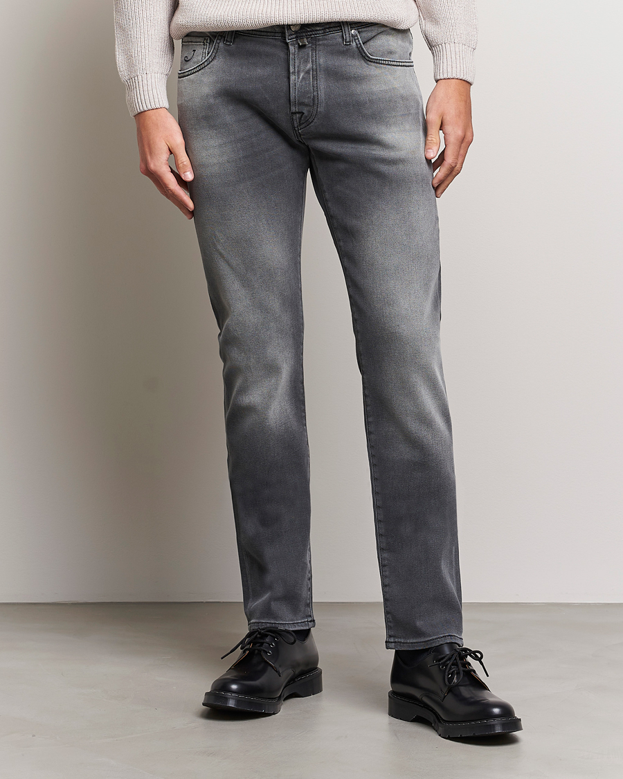 Herre | Grå jeans | Jacob Cohën | Nick 622 Slim Fit Stretch Jeans Black Medium Wash