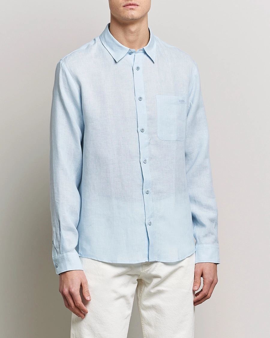 Herre | A.P.C. | A.P.C. | Cassel Linen Shirt Light Blue