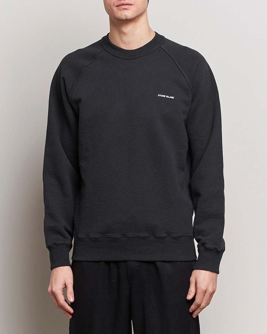 Herre | Tøj | Stone Island | Heavy Cotton Fleece Sweatshirt Black
