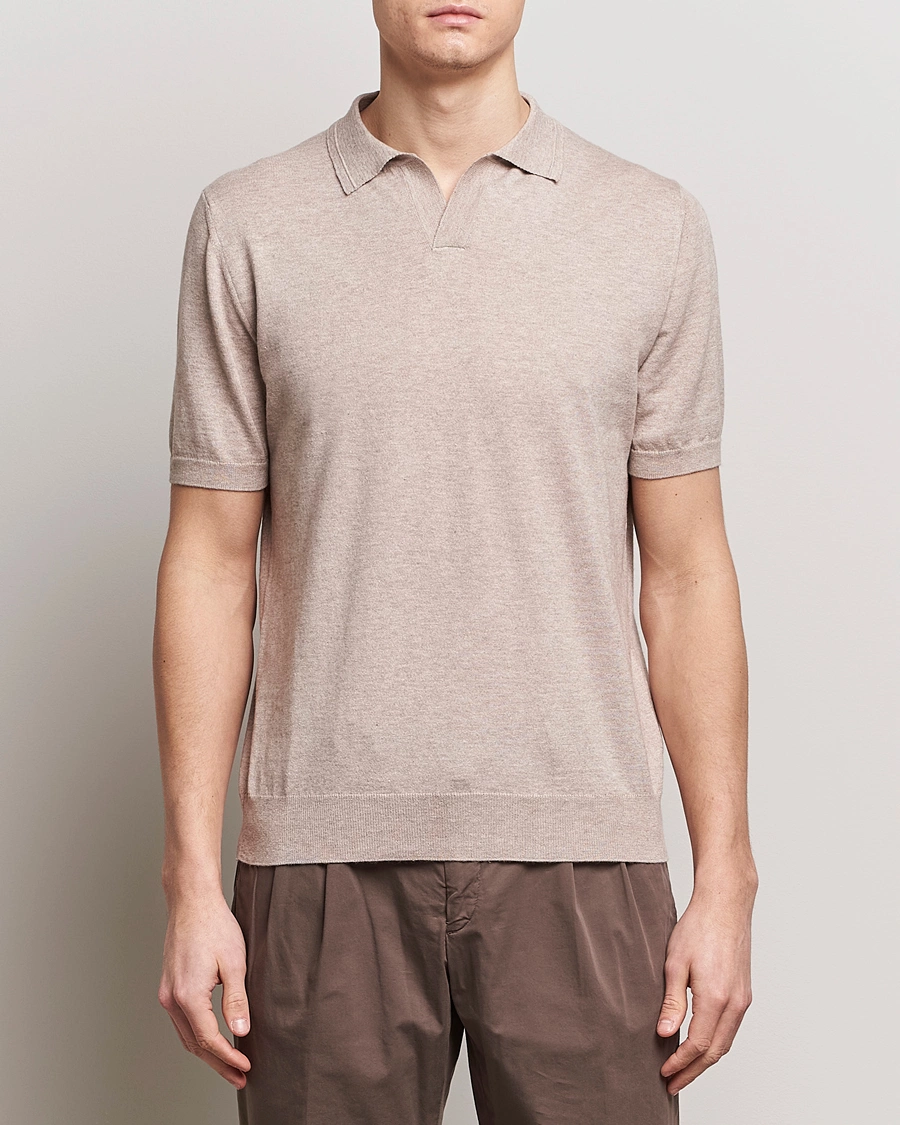 Herre | Kortærmede polotrøjer | Altea | Cotton/Cashmere Polo Shirt Beige