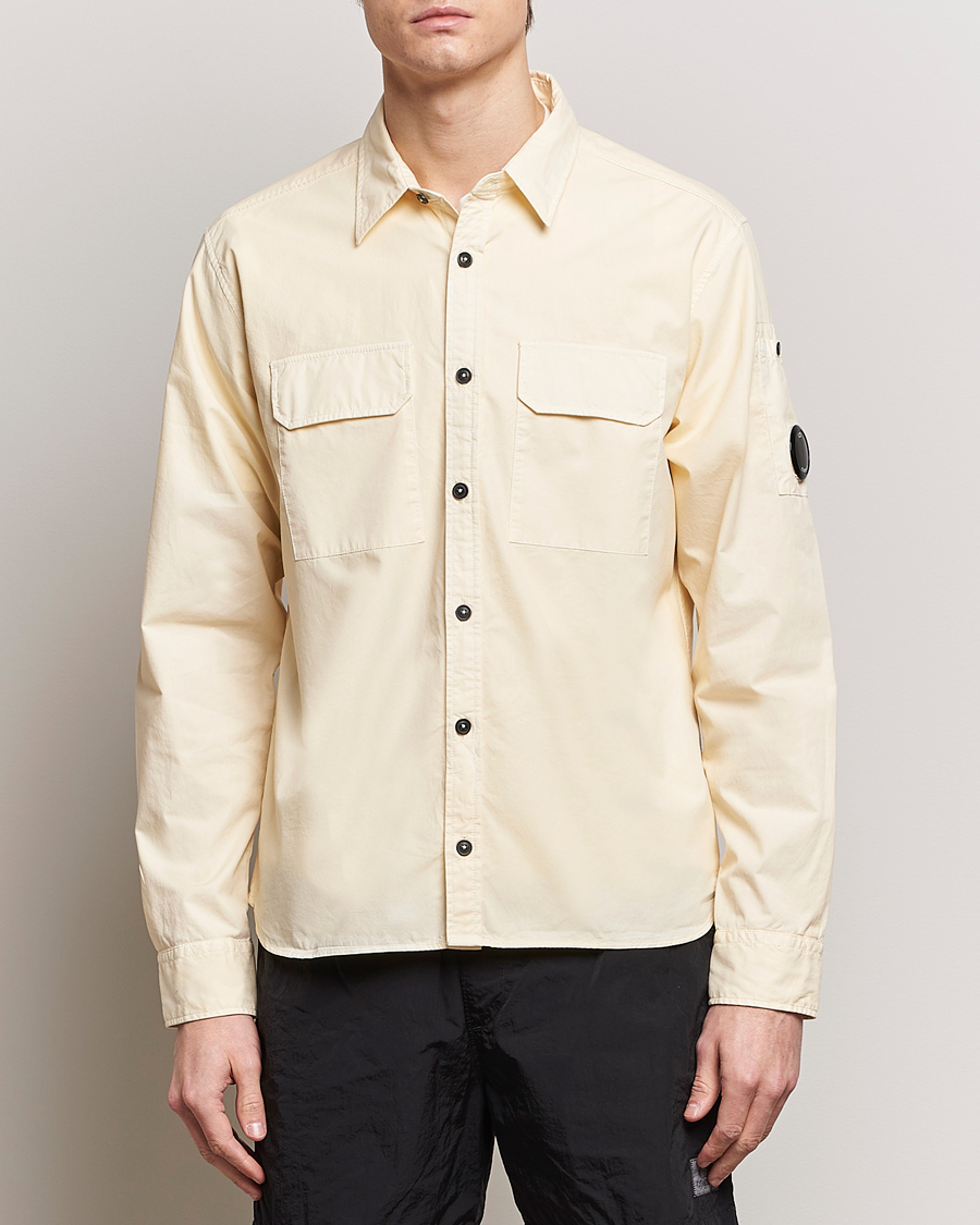 Herre | Skjorter | C.P. Company | Long Sleeve Gabardine Pocket Shirt Ecru