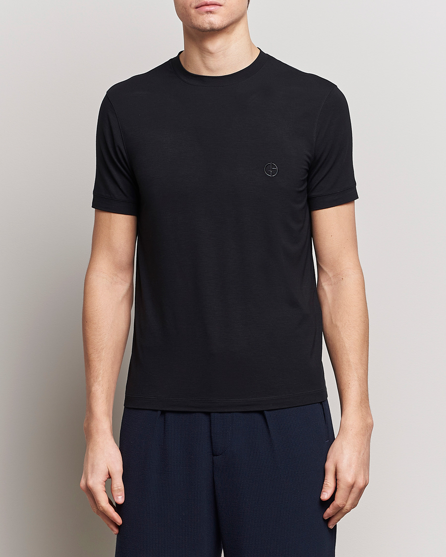 Herre | Tøj | Giorgio Armani | Embroidered Logo T-Shirt Black