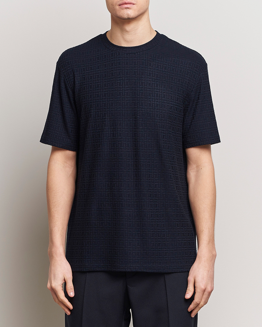 Herre | Tøj | Giorgio Armani | Short Sleeve Cashmere Stretch T-Shirt Navy