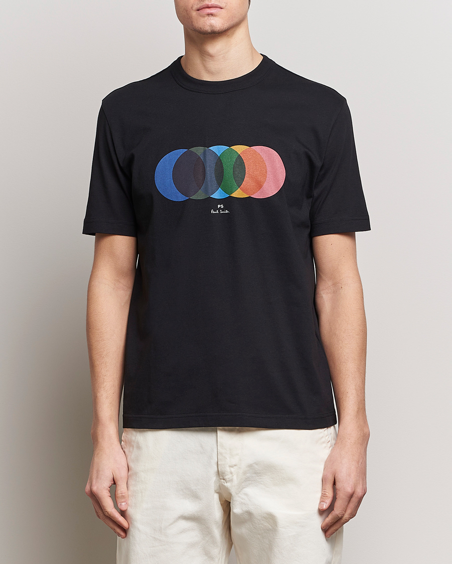 Herre | Tøj | PS Paul Smith | Organic Cotton Circles Crew Neck T-Shirt Black