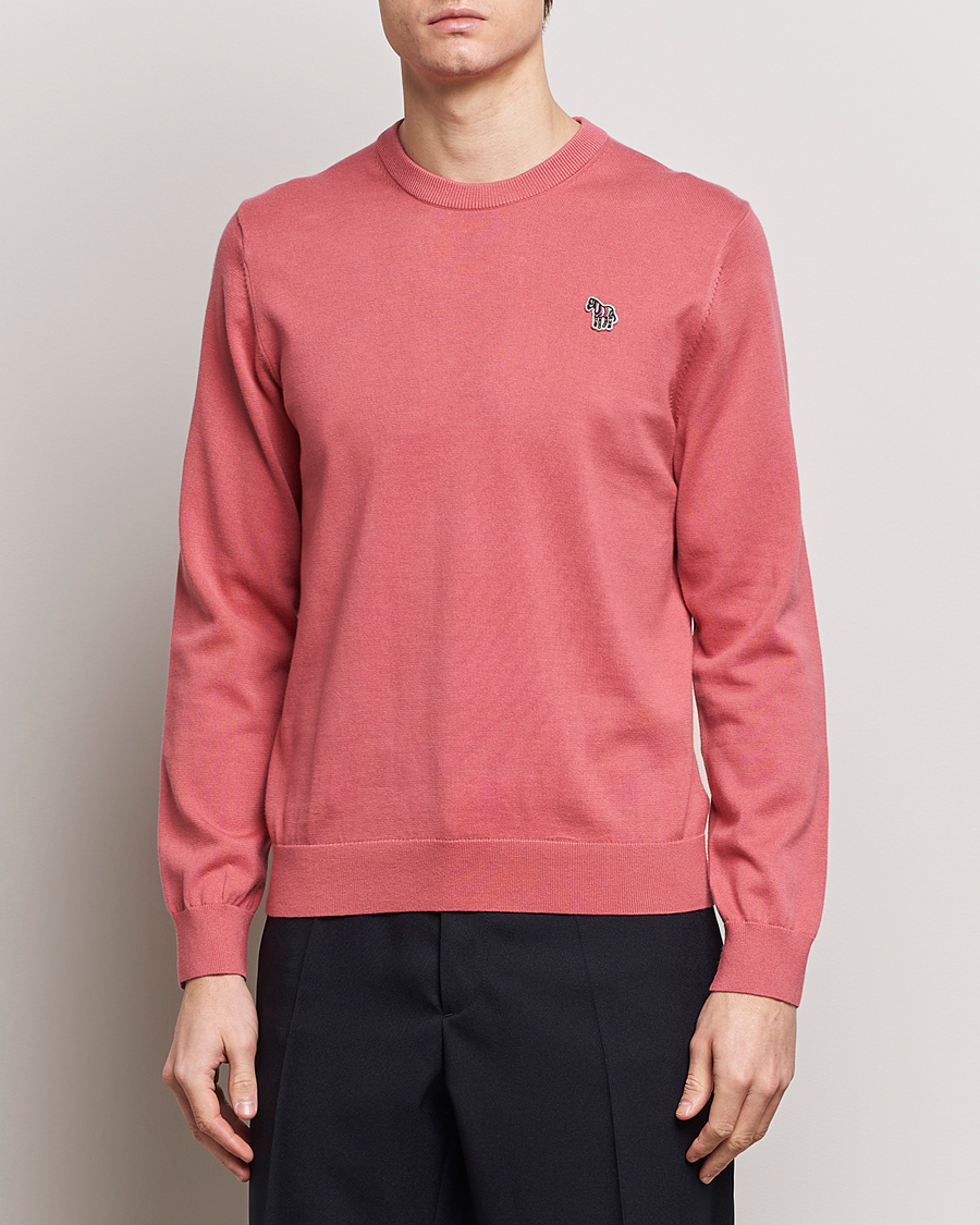 Herre | Tøj | PS Paul Smith | Zebra Cotton Knitted Sweater Faded Pink