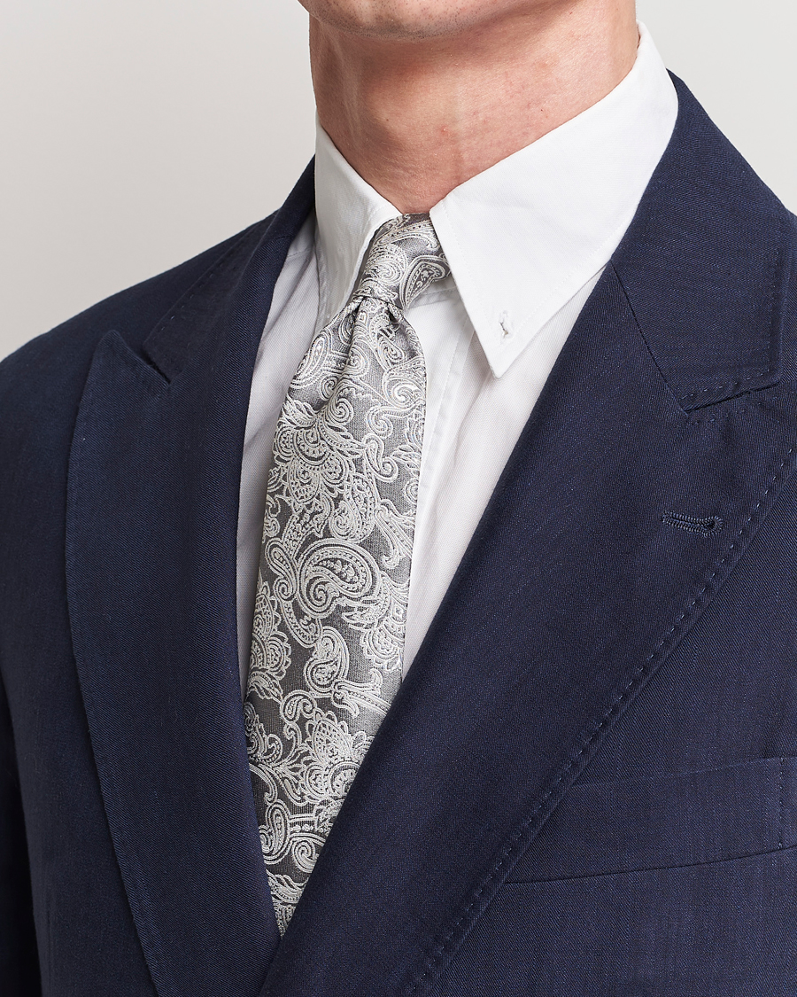 Herre | Afdelinger | Brunello Cucinelli | Paisley Silk Tie Grey