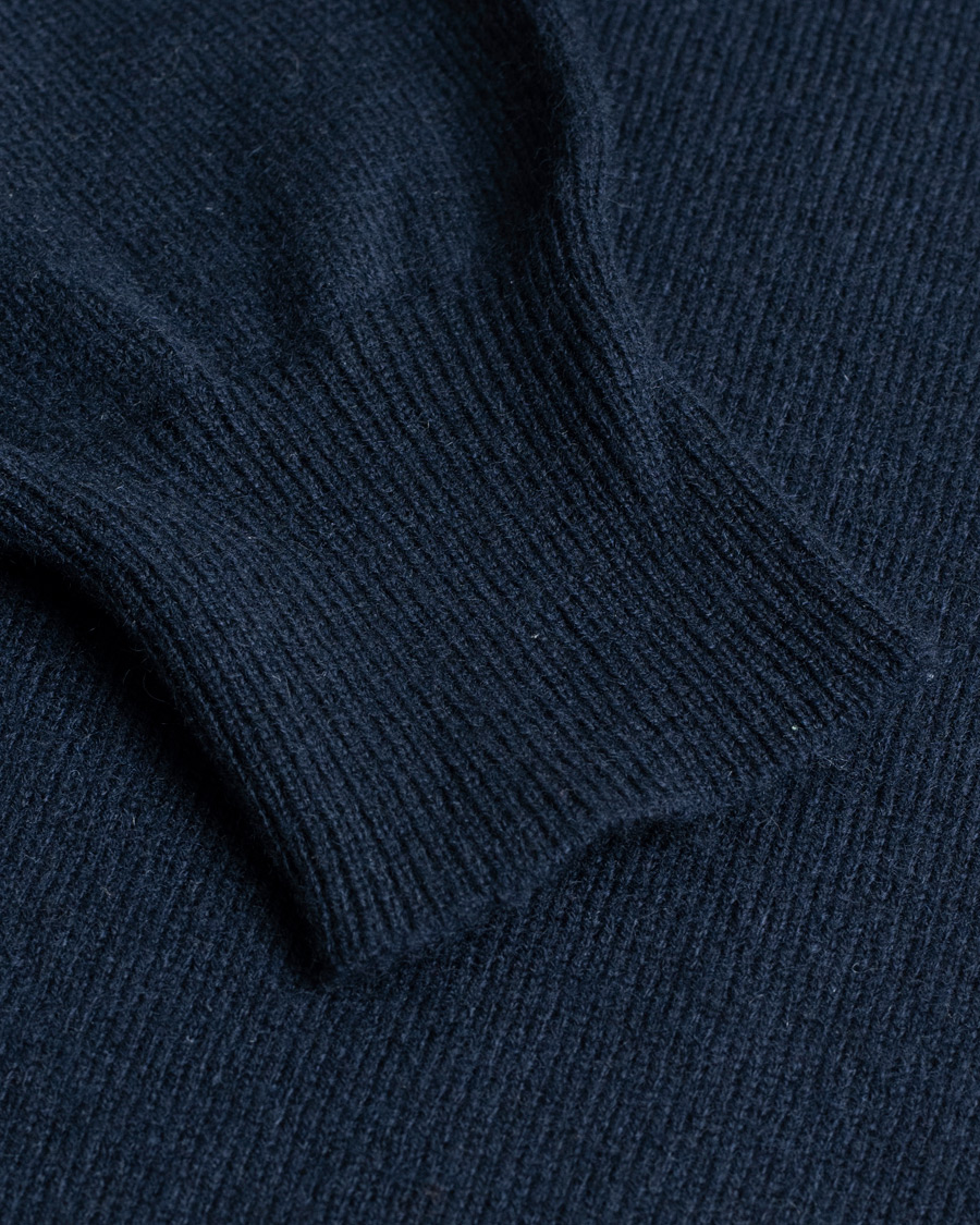 Herre |  | Pre-owned | Piacenza Cashmere Cashmere Half Zip Sweater Navy