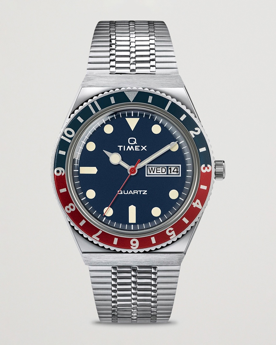 Timex Q Reissue 1979 Silver/Blue Dial – Sølv