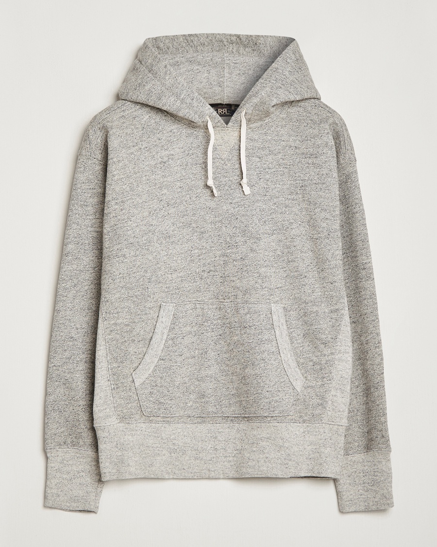 RRL Hooded Pullover Athletic Grey Heather – Grå