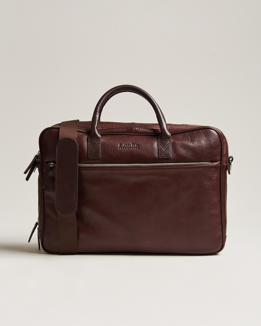 Loake Shoemakers Westminster Grain Leather Briefcase Dark Brown – Brun