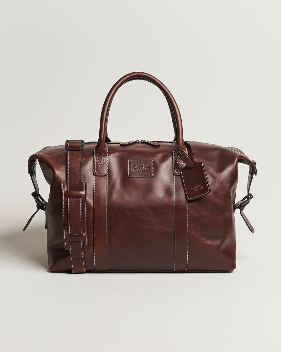 Loake Shoemakers Balmoral Veg Tanned Leather Overnight Bag Brown – Brun