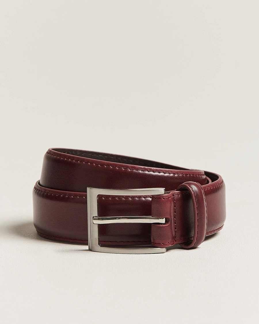 Loake Shoemakers Philip Leather Belt Burgundy – Rød