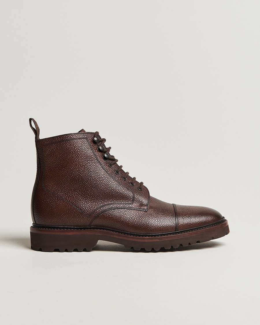 Loake Shoemakers Aquarius Grained Lightweight Boot Dark Brown – Brun