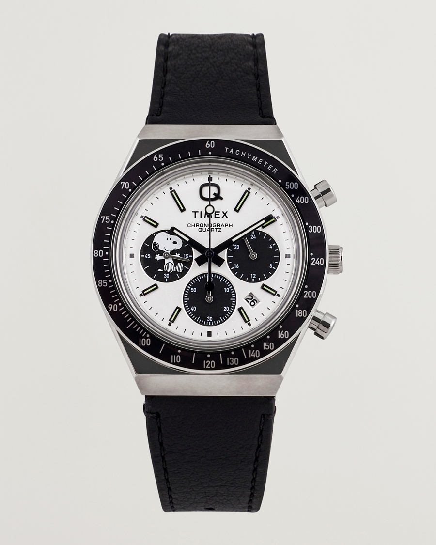Timex Q Snoopy Chronograph 40mm White Dial – Hvid