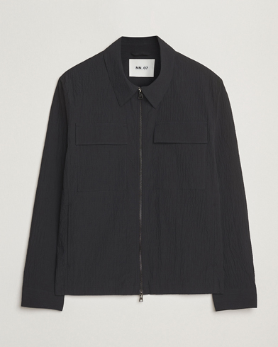 NN07 Alban Seersucker Shirt Jacket Black – Sort