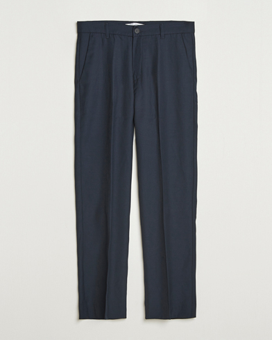 Samsøe Samsøe Noah Pleated Trousers Salute Navy – Blå