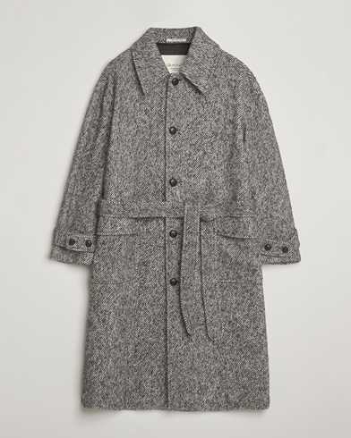 GANT 240 Mulberry Street Tweed Wool Coat Black – Grå