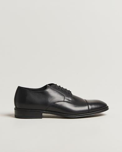 Canali Cap Toe Derby Black Calf – Sort