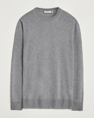Canali Merino Wool Crew Neck Light Grey – Grå