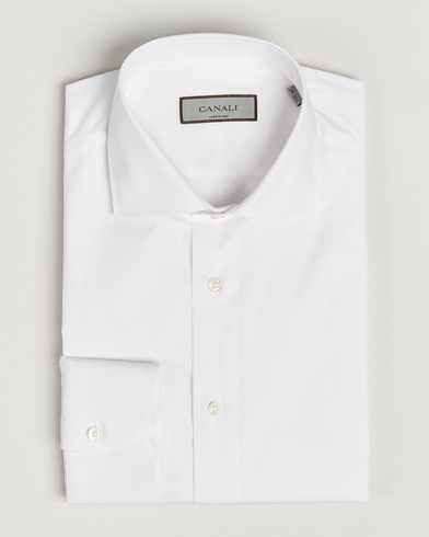 Canali Slim Fit Cotton/Stretch Shirt White – Hvid