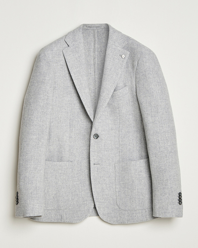 L.B.M. 1911 Jack Fly Knitted Wool Blazer Light Grey – Grå