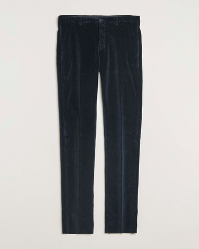 Massimo Alba Mauko Velvet Trousers Navy – Blå