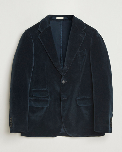 Massimo Alba Catch Velvet Blazer Navy – Blå