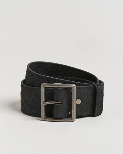 RRL Jones Tumbled Leather Belt Black – Sort