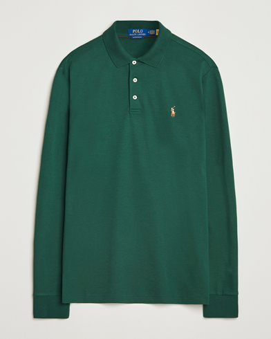 Polo Ralph Lauren Pima Cotton Custom Slim Fit LS Polo Vintage Pine – Grøn