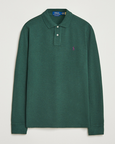 Polo Ralph Lauren Custom Slim Fit Long Sleeve Polo Scotch Pine Heather – Grøn