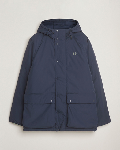 Fred Perry Stockport Padded Hooded Jacket Dark Airforce – Blå