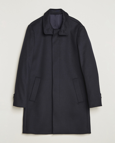 Tiger of Sweden Aleric Wool/Cashmere Stand Up Coat Light Ink – Blå