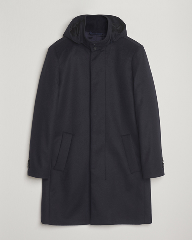 Tiger of Sweden Aleric Wool/Cashmere Hooded Coat Light Ink – Blå