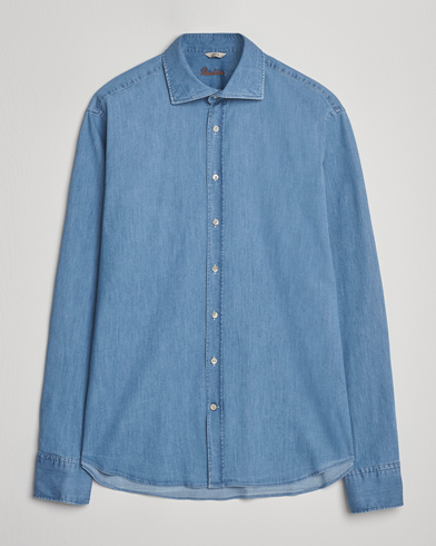 Stenströms Regular Fit Garment Washed Shirt Light Denim – Blå