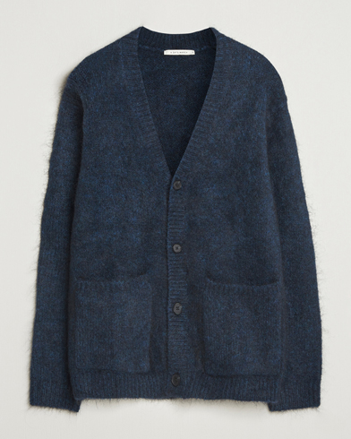 A Day's March Jarrow Mohair Cardigan Indigo Blue – Blå
