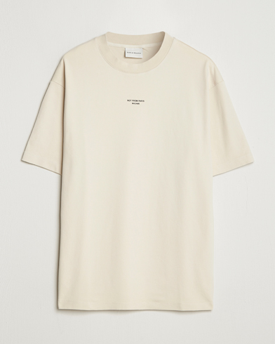 Drôle de Monsieur Classic Slogan T-Shirt Mastic – Beige