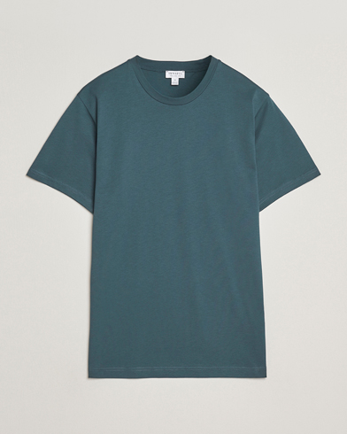 Sunspel Riviera Midweight T-Shirt Dark Petrol – Grøn