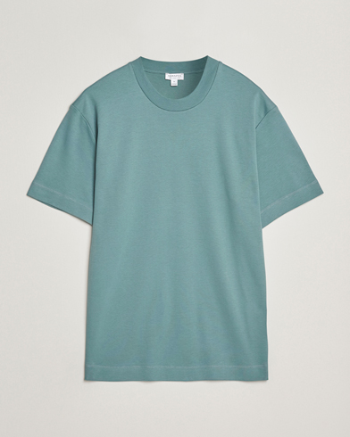 Sunspel Heavy Weight Supima Cotton T-Shirt Steel Green – Grøn