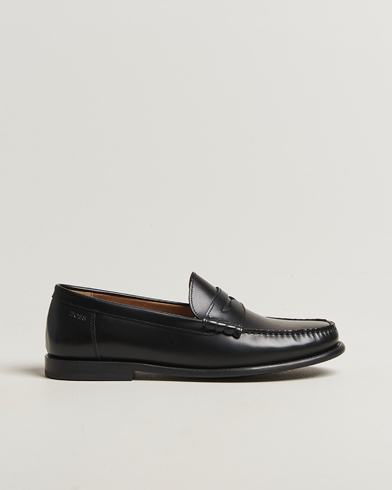 BOSS BLACK Tevan Leather Moccasin Black – Sort