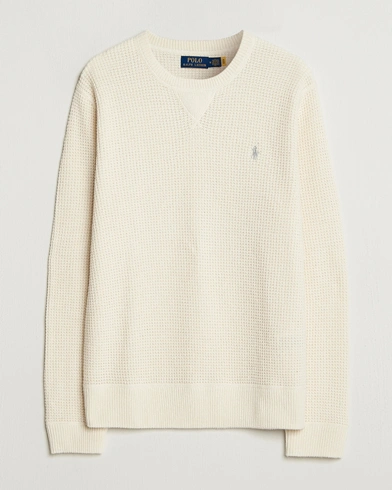 Polo Ralph Lauren Cotton/Wool Pullover Andover Cream – Hvid