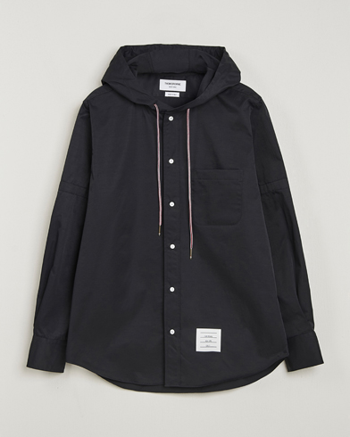 Thom Browne Long Sleeve Hooded Overshirt Black – Sort