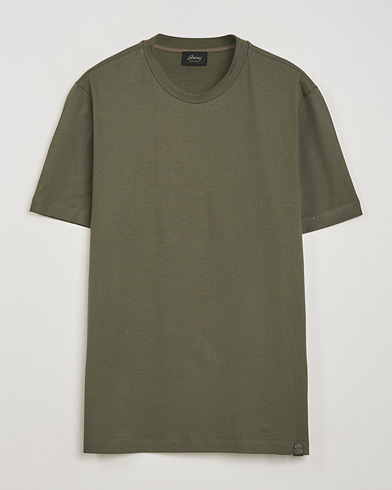 Brioni Short Sleeve Cotton T-Shirt Military – Grøn