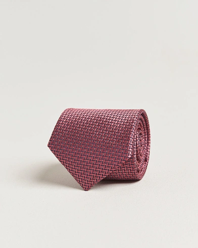 Brioni Jacquard Herringbone Silk Tie Rosa – Pink