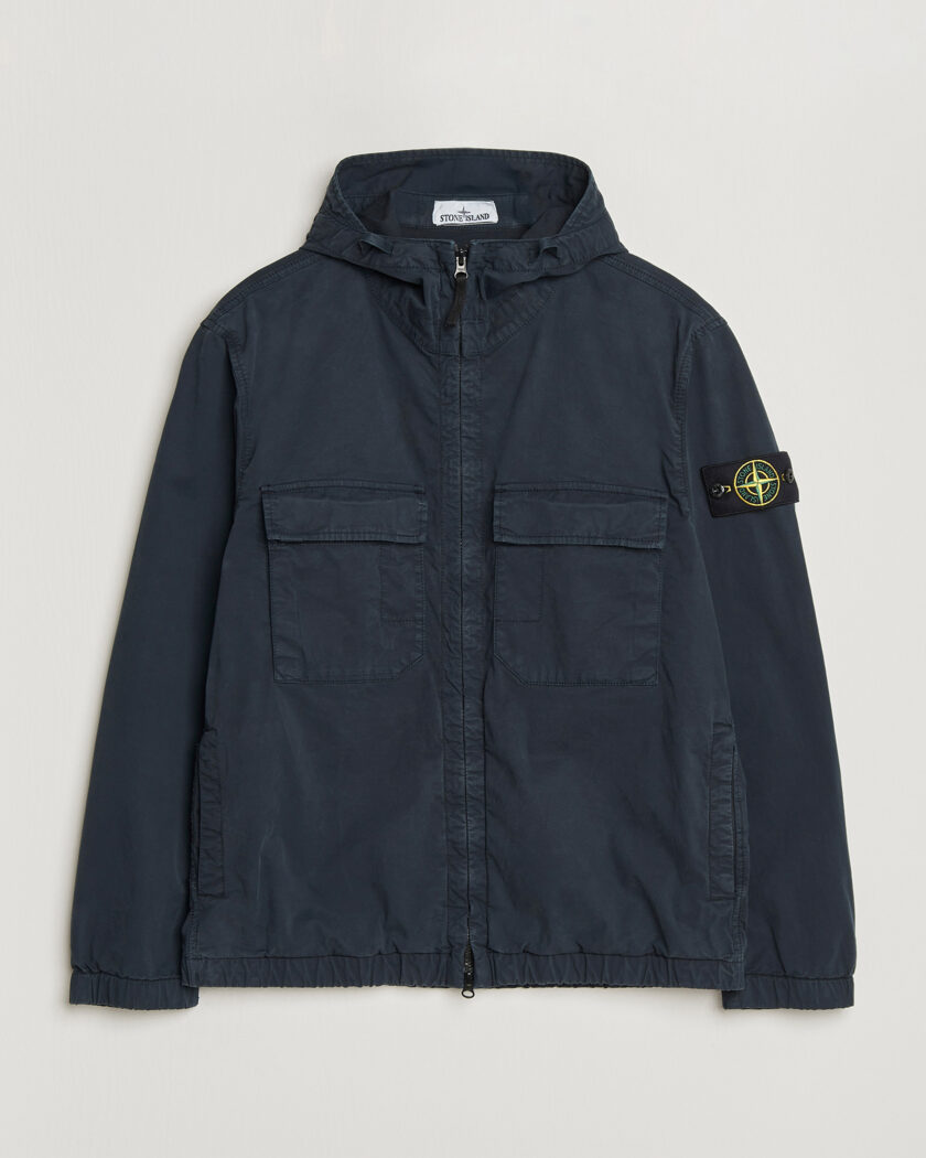 Stone Island Stretch Cotton Twill Hood Jacket Navy – Blå