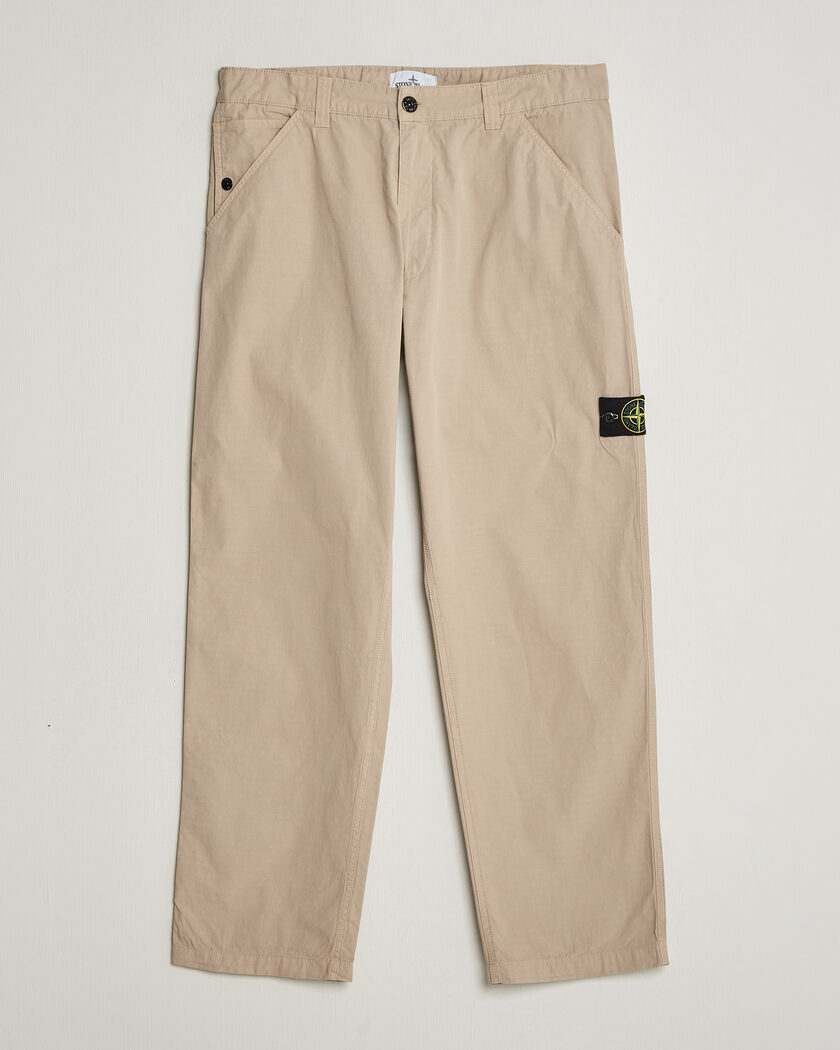 Stone Island Cotton Ripstop Trousers Desert – Beige