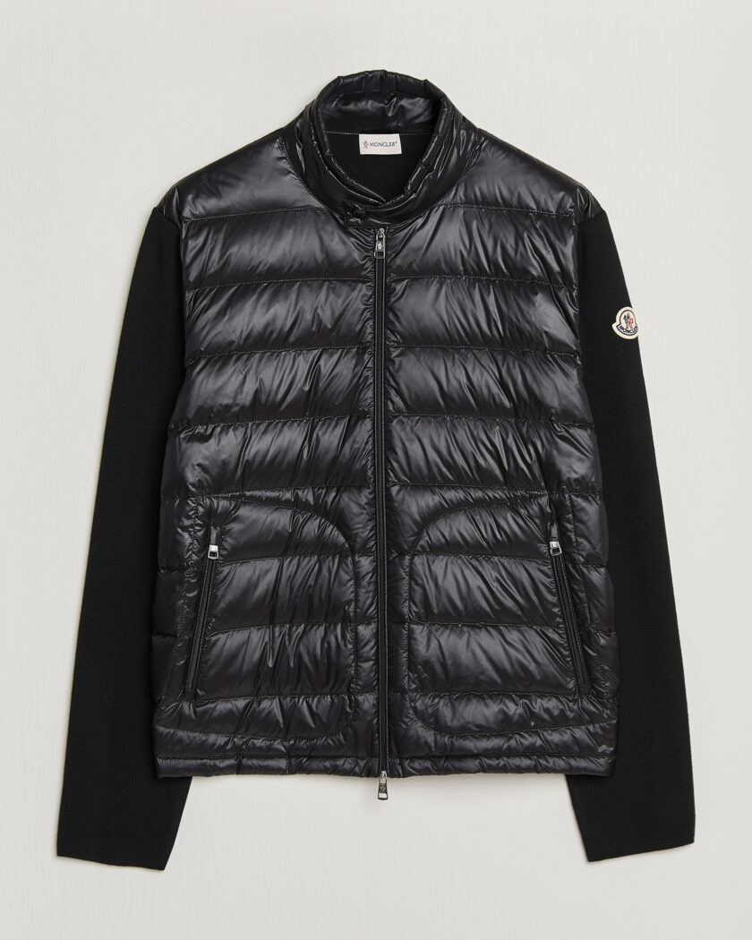 Moncler Hybrid Laque Zip Cardigan Black – Sort