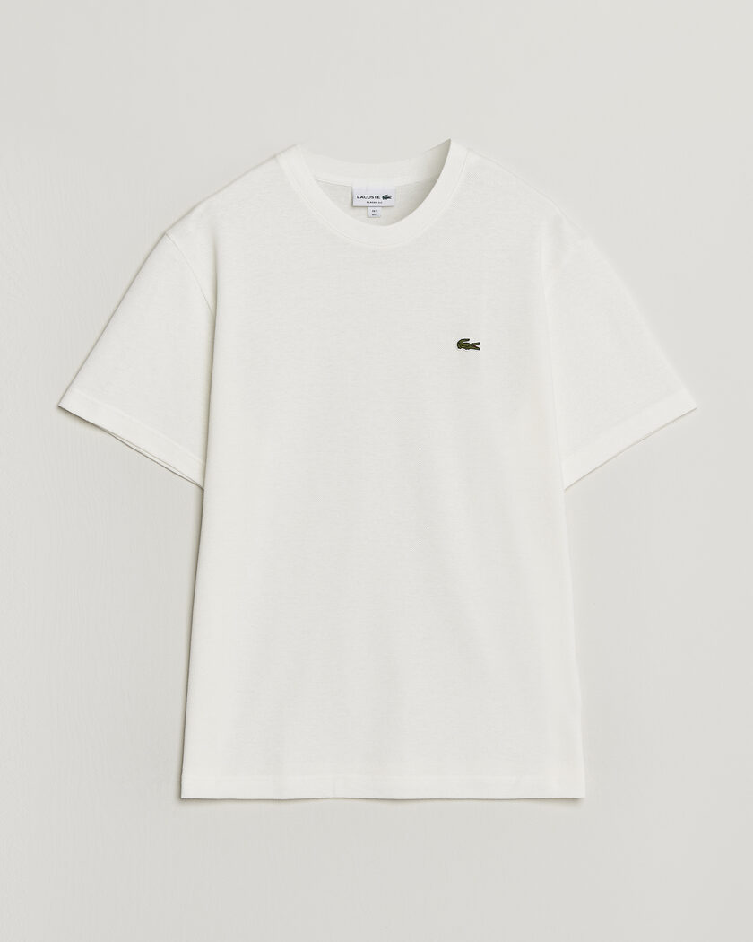 Lacoste Cotton/Linen Pique T-Shirt Flour – Hvid